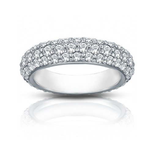 3.50 ct Ladies Three Row Diamond Eternity Wedding Band Ring 3.50 ct Ladies Three Row Diamond Eternity Wedding Band Ring